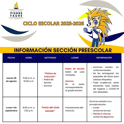 Horario de clases Ciclo Escolar 2025-2026